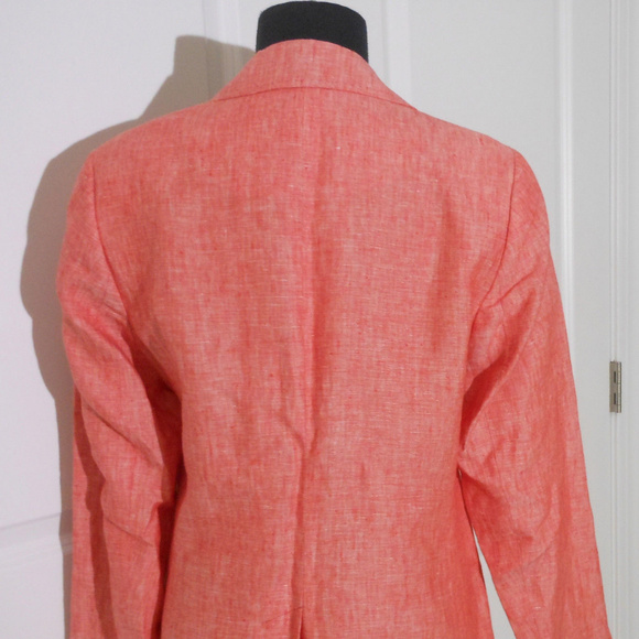 TALBOTS Cross-Dyed Linen Blazer NWT CORAL Jacket - Picture 4 of 6